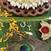 Vriksham Elegant Gold Polish Precious Kemp Nath & Bullaku-White-Pearl-G20511